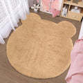 Bear Shaped Area Rug 4 x 4 Feet Cute Kids Rugs for Bedroom Aesthetic Soft Furry Faux Rabbit Fur Rug for Nursery Teen Girls Kids Room Playroom Home Decor Fuzzy Classroom Carpet