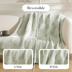 Amélie Home Knit Throw Blanket, Soft Chenille Cozy Breathable Pineapple Chunky Decorative Blanket for Couch, Bed & Sofa, French-Inspired Lightweight Warm Gift for Women, Sage Green, 50"x60"