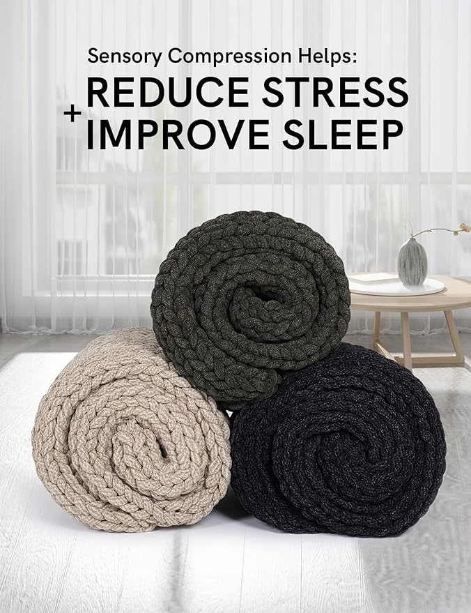 YnM Chenille Weighted Blanket, Handmade Chunky Knitted Design, Soft and Cozy, Temperature Regulating and Breathable, Machine Washable Throw for Sleep or Home Decor (Beige, 60x80 Inch, 15lbs)