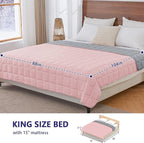 yescool Weighted Blanket for Adults (30 lbs, 88" x 104", Pink Grey) Cooling Heavy Blanket for Sleeping Perfect for 290-310 lbs, King Size Breathable Blanket with Premium Glass Bead, Machine Washable