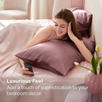 Bedsure Satin Pillowcase 2 Pack Similar to Silk Pillow Cases Standard Size, Pillow Case for Sleeping Women with Envelope Closure, Gifts for Women Men, Nostalgia Rose, 20x26 Inches, 2pcs