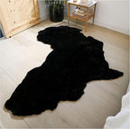 Lith Home African Decor for Home/Faux Rabbit Fur Area Rug Throw/Client Call It Impactful Gift - Soft Plush Luxurious Nursery, Living and Bedroom Floor, Chair Couch Sofa Bed Cover- 6x6 ft (Black)