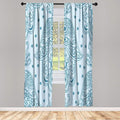 Lunarable Hamsa Window Curtains, Egyptian Boho Hand Shape Pattern Eye Design Bridal Night Inspired Art, Lightweight Decorative 2-Panel Set & Rod Pocket, Pair of - 28" x 84", Pale Blue