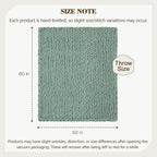 Carriediosa Chunky Knit Throw Blanket 50" X 60", 100% Hand Made Large Chenille Loop Yarn Soft Fluffy Throws for Couch Sofa Bed, Big Crochet Cozy Heavy Thick Cable Woven Blanket, Sage Green