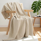 Whale Flotilla Chunky Knit Throw Blanket for Couch and Bed, Camel Decorative Cozy Fleece Blanket, Reversible Soft Fuzzy Woven Throws, 60x80 Inch