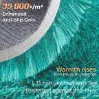 5x7 Area Rug for Living Room: Fluffy Shag Soft Washable Rugs Fuzzy Plush Indoor Carpet for Bedroom Nursery Playroom Dorm Kids Girls Boys Room (Teal Blue, 5'x7')