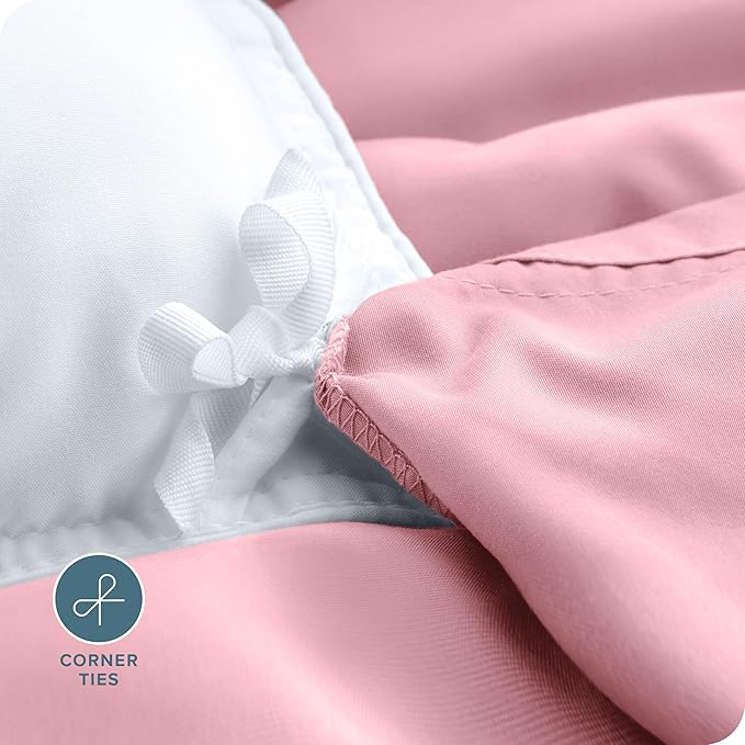 Bare Home Bedding Duvet Cover King Size - Premium 1800 Super Soft Collection - Lightweight, Cooling - Soft Breathable Bedding Duvet Cover (King, Light Pink)