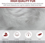 LAMBZY Bear Skin Rug Super Soft Fluffy Faux Fur for Bedroom Floor Sofa Living Room High-Density Plush Shaggy Carpet Sofa Cover Bedside Sheepskin Rug (2'x3', White)