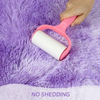 duduta Purple Plush Round Rug 4x4 ft, Tie Dye Fluffy Shag Rugs for Bedroom Classroom Nursery Playroom Dorm Decor, Washable Non Slip