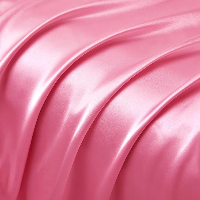Peach Red Satin Pillowcases Body Pillow for Hair and Skin,Peach Red Body Pillow Silk Pillowcase with Envelope Closure Princess Room Decoration