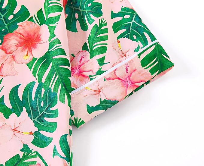 Beezizac Little & Big Girls Satin Silky Button Pajama Summer Short Sleeves Set Trendy Outfit Kid Size 6-16