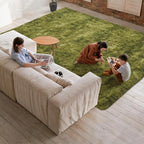 Softlife Area Rug for Living Room, Fluffy Shag Plush 6x9 Green Rugs for Bedroom Girls Kids, Shaggy Soft Fuzzy Tie Dyed Large Carpet for Dorm Bedside Ultra Cozy Non-Slip Indoor Decor