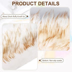 PATIKIL 12" Locker Rug, Small Area Rug Mini Faux Fur Rugs Small Locker Carpet Soft Fluffy Tiny Photography Props Square for Nail Photo Tabletop Background Picture Decoration, Beige