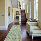 Lahome Chloe Insect Botanical 2'6"x8 Green Hallway Runner Rug, Bathroom Kitchen Runner Rugs Non Skid Washable, Soft Non-Slip Indoor Carpet Runners for Entryway Laundry Bedroom(Green,2'6"x8)