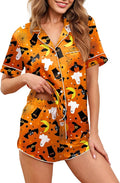 Ekouaer Womens Silk Satin Pajamas Set Short Sleeve Sleepwear Button Down Loungewear 2 Piece Pjs Shorts Set S-5X Plus Size