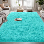 5x7 Area Rugs for Living Room Rug: Soft Fluffy Shag Teal Blue Rugs for Bedroom, Non-Slip Large Fuzzy Plush Rug Indoor Floor Carpet for Nursery Kids Boys Girls Room, Dorms, Playroom, Modern Home Decor