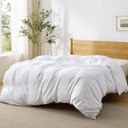 Bedsure Duvet Cover Full Size - Only Includes 1 Duvet Cover (80"x90"), Hotel Luxury Soft Double Brushed All Season Bedding for Kids & Adults, Zipper Closure, White (No Comforter, No Pillow Shams)