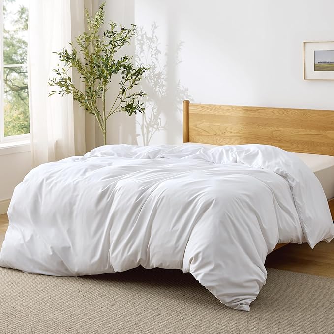 Bedsure Duvet Cover Full Size - Only Includes 1 Duvet Cover (80"x90"), Hotel Luxury Soft Double Brushed All Season Bedding for Kids & Adults, Zipper Closure, White (No Comforter, No Pillow Shams)