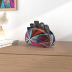 QIELIZI PU Leather Remote Caddy Desktop Organizer with 5 Spacious Compartments for TV Remotes/Media Controllers/Office Supplies (Fractal Flower)