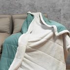 Sherpa Double-Sided Blankets, Plush & Cuddly Throw, Extra-Plush Thermal Fleece Blanket for Sofa/Couch/Bedding, Super Soft Living Room Blanket with Anti-Pilling (Green, 60×80)