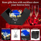 2 Preserved Real Rose with Heart I Love You Necklace- Eternal Rose Birthday Gifts for Women Wife Girlfriend Her Mom Grandma on Festivals Gifts Christmas Valentines Mothers Day Anniversary-Blue Rose