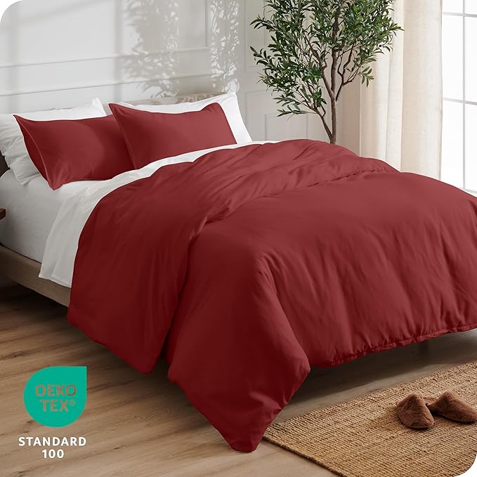 Bare Home Bedding Duvet Cover King Size - Premium 1800 Super Soft Collection - Lightweight, Cooling - Soft Breathable Bedding Duvet Cover (King, Rosewood)