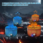 BOHOFAM Essential Oil Diffuser 500ML,Volcano and Flame Diffuser/Humidifier 2 Mode,Three Volcanic Vent Diffusers for Home,Included 4 Hotel Collection Diffuser Oil for Bedroom(Gray Crack)