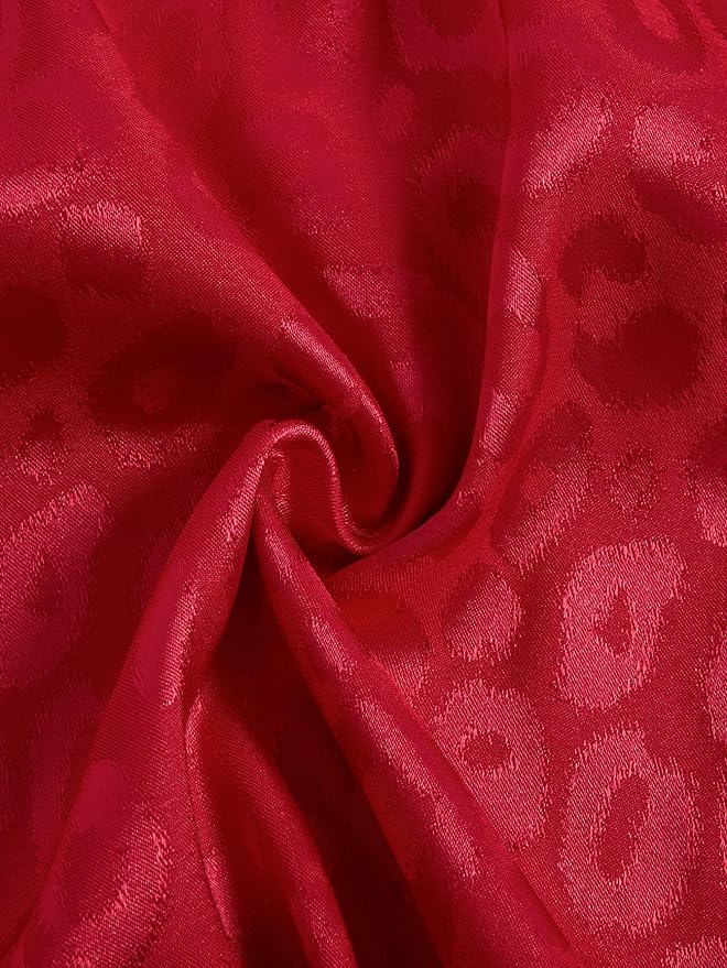 WDIRARA Women' Silk Satin Pajamas Set 4pcs Lingerie Floral Lace Cami Sleepwear with Robe