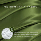 MR&HM Satin Bed Sheets, King Size Sheets Set, 4 Pcs Silky Bedding Set with 15 Inches Deep Pocket for Mattress (King, Sage)