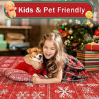 XLUEZ Christmas Area Rug 6x9 Living Room Rugs, Machine Washable Boho Christmas Tree Snowflake Rug Non-Slip Soft Low Pile Holiday Indoor Rugs for Bedroom Kitchen Dining Room Office(Xmas Red, 6'x9')