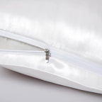 Satin Pillowcases with Zipper （20x36）,King Size Pillowcases Set of 2,White Silk Pillowcase for Hair and Skin