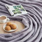 CYMULA Knit Throw Blanket for Couch Purple - Super Soft Lightweight Plush Fuzzy Fluffy Cozy Blankets and Throws for Sofa Bed, 50 x 60 inches
