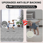 Shag Area Rugs for Living Room Bedroom, Upgrade Non-Slip 4x6 ft Ultra Soft Fluffy Shaggy Bedside Rug, Indoor Floor Carpet for Kids Girls Boys, Dorms, Nursery Rooms, Home Decor Aesthetic, Light Grey