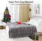 Sherpa Fleece Weighted Blanket 10 lbs for Adult, Flannel Cozy Plush Bed Blankets, Fuzzy Sherpa Weighted Blankets Full Size, Minky Soft Blanket for Sofa Bed, 48 x 72 inches, Grey