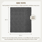 Carriediosa Chunky Knit Throw Blanket 60" X 80" Twin, 100% Hand Made Large Chenille Loop Yarn Soft Fluffy Throws for Couch Sofa Bed, Big Crochet Cozy Heavy Thick Cable Woven Blankets, Dark Grey