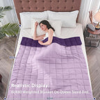 yescool Weighted Blanket for Adults (18 lbs, 60" x 80", Purple) Cooling Heavy Blanket for Sleeping Perfect for 110-130 lbs, Queen Size Breathable Blanket with Premium Glass Bead, Machine Washable