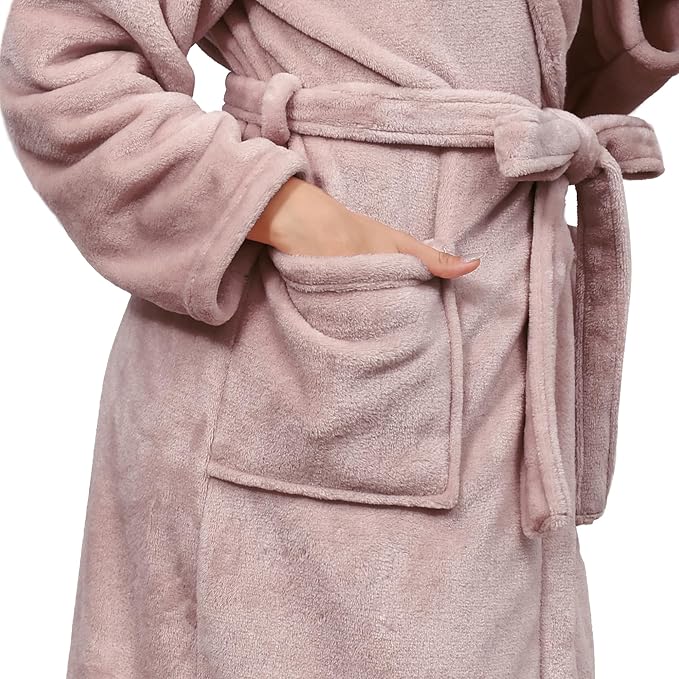Plush Soft Robes for Women, Premium Fleece Womens Robe Cozy Warm Bathrobe