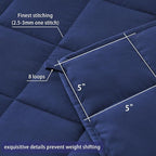yescool Weighted Blanket for Adults (25 lbs, 88” x 104”, Blue) Cooling Heavy Blanket for Sleeping Perfect for 240-260 lbs, King Size Breathable Blanket with Premium Glass Bead