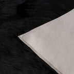 SAFAVIEH Faux Sheep Skin Collection Area Rug - 5' x 8', Black, Geometric Design, Plush 2.4 Inch Thick Ideal for High Traffic Areas in Living Room, Bedroom, Dining (FSS115B)