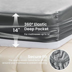 Love's cabin Twin XL Satin Sheet Sets - 3 Piece Dark Grey Silky Bed Sheets with Deep Pockets, Luxury Silk Feel Satin Sheet Set Twin XL (1 Flat Sheet,1 Fitted Sheet,1 Pillow case)