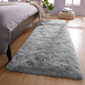 YJ.GWL Runner Rugs for Hallway, 2x4 Washable Small Grey Bedside Rugs for Living Room Bedroom, Soft Fluffy Shaggy Indoor Floor Carpet for Kids Boy and Girls Room Nursery Home Decor Aesthetic