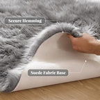 ORINOVA Silver Grey Faux Sheepskin Washable Shaggy Fur Area Rugs for Living Room Bedroom 2x6 Fluffy Nursery Rug Runner Teen Room Décor