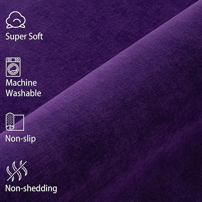 Softlife Purple Area Rug for Bedroom Living Room, Solid Non-Slip 5x7 Fluffy Carpet with Soft Low Pile for Kids Boys Girls, Machine Washable Fuzzy Aethetic Rugs Home Dorm Decor
