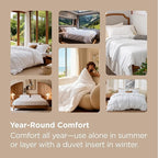 Bedsure Duvet Cover King Size - Soft Double Brushed Bedding Set for Kids & Adults, Zipper Closure, 3 Pieces, Includes 1 Duvet Cover (104"x90") & 2 Pillow Shams, NO Comforter, Light Blue