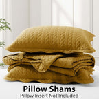 IR Imperial Rooms Twin Quilt Bedding Set Size (68” x 86”) + 1 Pillow Shams (20” x 26” + 2”) - 2 Pcs All Season Lightweight Reversible Microfiber Coverlet Embossed Quilt Bedspread (Ochre)