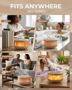 Essential Oil Diffuser with Himalayan Salt Lamp, 350ml Ultrasonic Aromatherapy Humidifier, 7 Colors LED Light, Timer & Auto Shut-Off for Home Bedroom Office Spa Yoga
