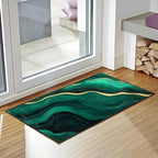 Green Marble Area Rug 2x3 ft Entry Rug Washable Boho Rugs Non Slip Low Pile Floral Door Mat Small Carpet for Bedroom, Bedside, Kids Room, Office, Dining Room