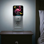 Tropical Bird Night Lights Plug Into Wall, Fanciful Playful Moon Stars Summer Peach Plug in Night Light with Dusk to Dawn Sensor for Living Room Family Room Bedroom Decor 1pcs