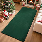 Przemy Washable Runner Rug for Bedroom Living Room, 2x6 Feet Green Memory Foam Hallway Rugs, Super Soft Modern Indoor Carpet for Bedside Kids Room Boys Girls Dorm Nursery Decor