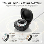 Smart Ring for Men, Fitness & Activity Tracker with Blood Pressure/Heart Rate Monitor, Sleep Tracker, Step Counter, IP68 Waterproof Ring for iOS & Android, Fast Charge, No Subscription (Silver,Size9）